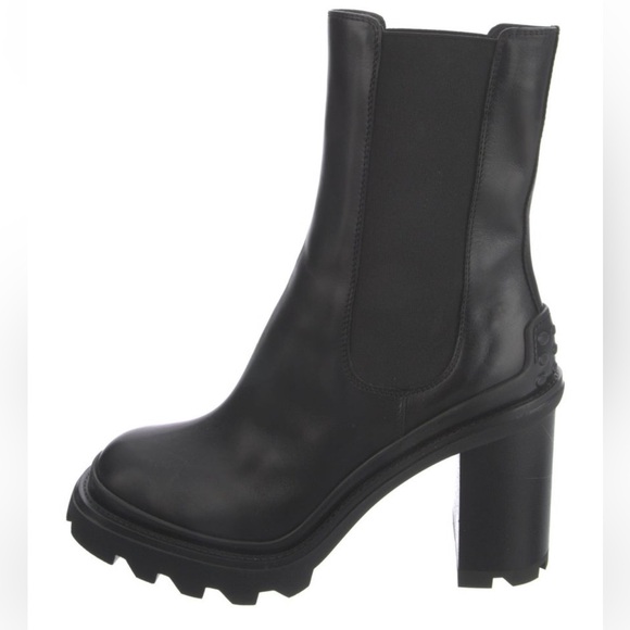 Tod’s Chelsea block heel boots booties leather black size 9.5 - Picture 6 of 9
